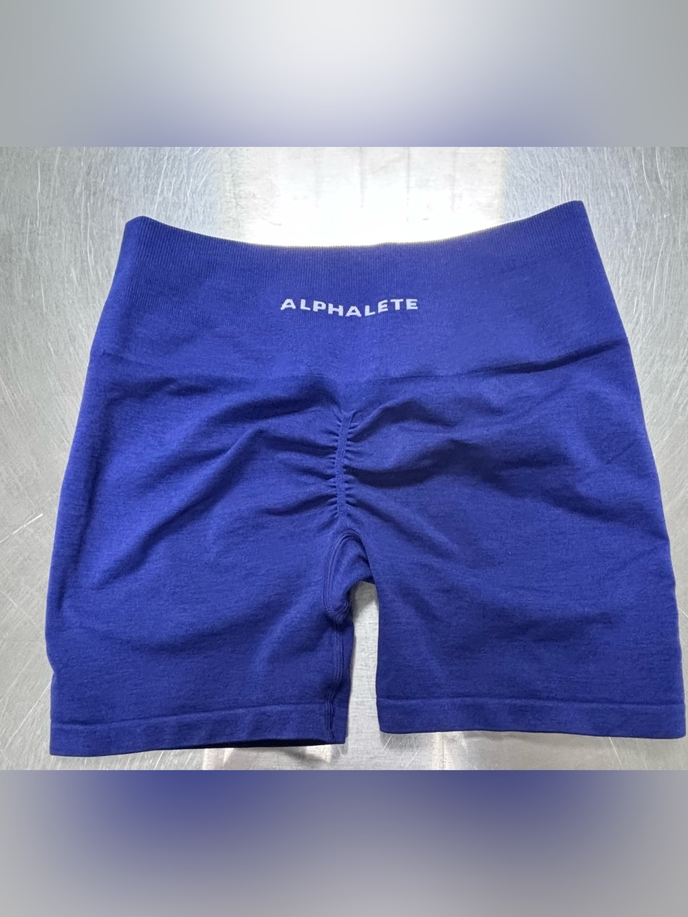 Alphalete Amplify Women's victory Blue High-Waist Seamless Bike Shorts